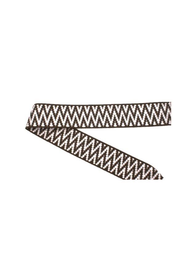 Gurtband gemustert zacken braun 4cm – Bild 2