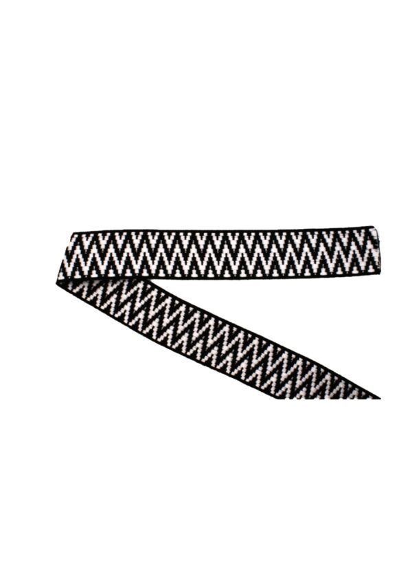 Gurtband gemustert zacken schwarz 4cm – Bild 2