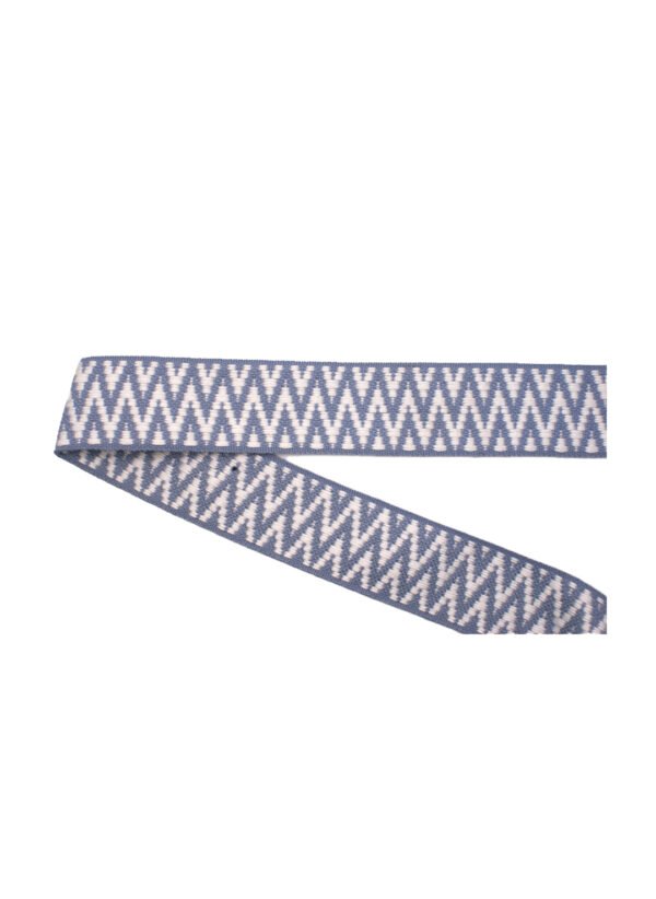 Gurtband gemustert zacken hellblau 4cm – Bild 2