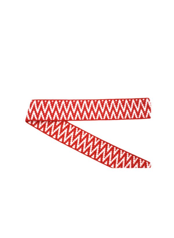 Gurtband gemustert zacken rot 4cm – Bild 2